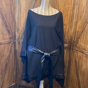 EShakti’s Faux leather trim cotton knit poncho. Size XL-16